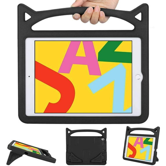 Epicgadget Case for Apple iPad 10.2 - Lightweight Shockproof Kickstand Handle Kids Cover Case Compatible with iPad 10.2 inch Tablet 7th/8th/9th Generation 2019/2020/2021 Released (Black)