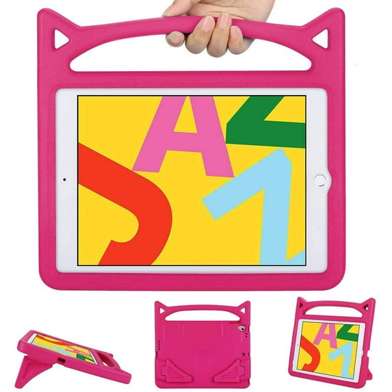 Epicgadget Case for Apple iPad 10.2 - Lightweight Shockproof Kickstand Handle Kids Cover Case Compatible with iPad 10.2 inch Tablet 7th/8th/9th Generation 2019/2020/2021 Released (Pink)