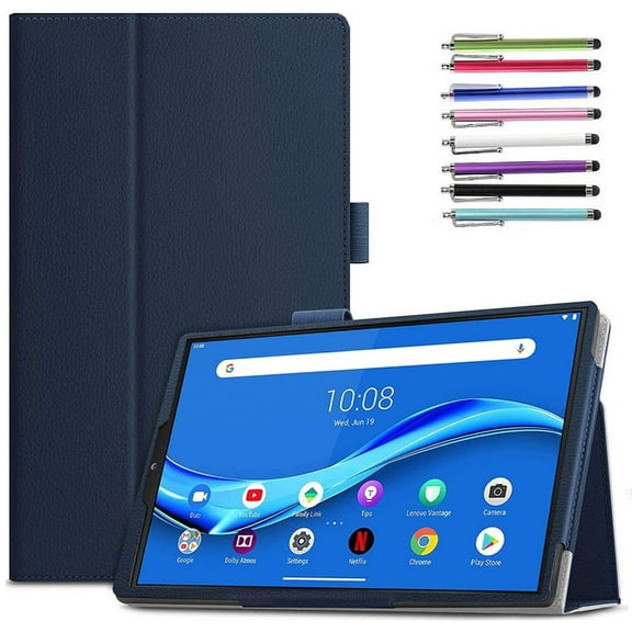 Epicgadget Case for Lenovo Tab M10 Plus 10.6" (3rd Gen) (TB-125F/TB-128F) - Lightweight Folio PU Leather Folding Stand Cover Case for Lenovo Tab M10 Plus 10.6 Inch Display 2022 (Navy Blue)