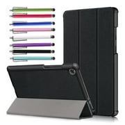 Epicgadget Case for Lenovo Tab M8 (3rd Gen) / Smart Tab M8 / Tab M8 FHD / Tab M8 HD LTE / Tab M8 HD 8 Inch Display Tablet - Lightweight Protective Tri-Fold Stand Cover Case + 1 Stylus (Black)
