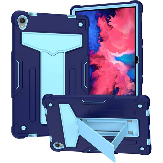 Epicgadget Case for Lenovo Tab P11 Plus & Tab P11 11 Inch Tablet (TB-J606F/TB-J606X/TB-J616F/TB-J616X) Released 2021/2020 - Dual Layer Hybrid Protective Case Cover with Kickstand (Navy Blue/Blue)