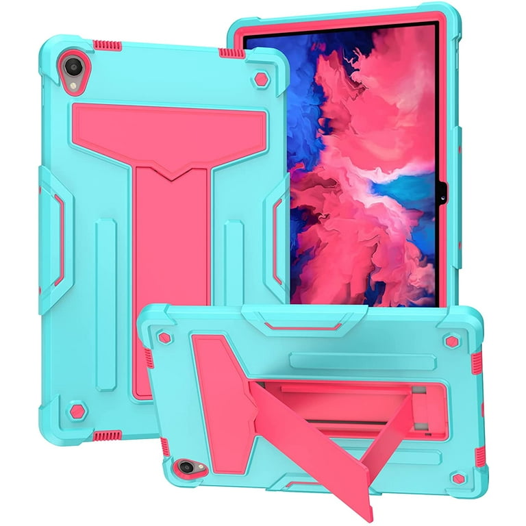 Epicgadget Case for Lenovo Tab P11 Plus & Tab P11 11 Inch Tablet  (TB-J606F/TB-J606X/TB-J616F/TB-J616X) Released 2021/2020 - Dual Layer  Hybrid Protective Case Cover with Kickstand (Teal/Pink) 