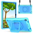 thumbnail image 1 of Epicgadget Case for Lenovo Tab P11 Plus 2021 & Lenovo Tab P11 2020 (11 Inch) Tablet - Hybrid Shockproof 360 Rotating Multi-Functional Ring Stand Case with Shoulder Straps (Teal/Blue), 1 of 5