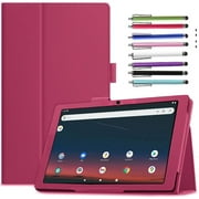 Epicgadget Case for Onn 10.1 Inch Tablet Gen 3 (2022 Model:100071485) - Slim Lightweight Folio PU Leather Folding Stand Case Cover + 1 Random Stylus (Pink)