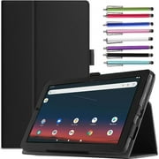 Epicgadget Case for Onn 8 Inch Tablet Gen 3 (2022 Model:100071483) - Slim Lightweight Folio PU Leather Folding Stand Cover Case + 1 Random Stylus (Black)