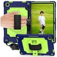 thumbnail image 1 of Epicgadget Case for Samsung Galaxy Tab A7 10.4 SM-T500/T503/T505/T507 (2020) - Protective Hybrid Shockproof 360 Rotating Stand Cover Case with Shoulder Straps (Navy Blue/Green), 1 of 5