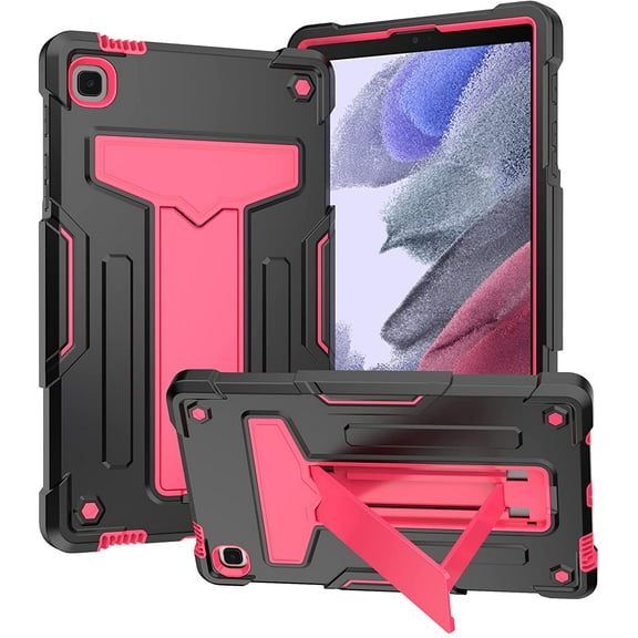 Epicgadget Case for Samsung Galaxy Tab A7 Lite 8.7-Inch Model SM-T220/SM-T225 (2021 Released) - Shock Resistant Dual Layer Hybrid Protective Kickstand Cover Case (Black/Pink)