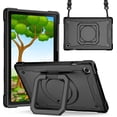 thumbnail image 1 of Epicgadget Case for Samsung Galaxy Tab A8 10.5 Inch (SM-X200/SM-X205/SM-X207) 2022 Released - Protective Hybrid Shockproof 360 Rotating Ring Stand Cover Case with Shoulder Straps (Black/Black), 1 of 5