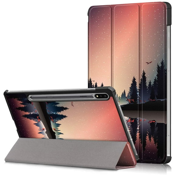 Epicgadget Case for Samsung Galaxy Tab S7 Plus 12.4 Inch SM-T970/T975/T976 Released in 2020 - Auto Wake/Sleep Lightweight Slim Shell Tri-fold Stand Folio Cover Case (Forest Dusk)