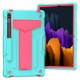 thumbnail image 1 of Epicgadget Case for Samsung Galaxy Tab S8+ 12.4 SM-X800/X806 (2022) - Dual Layer Protective Hybrid Cover Case With Kickstand For Galaxy Tab S8 Plus 12.4 Inch Released in 2022 (Teal/Pink), 1 of 4