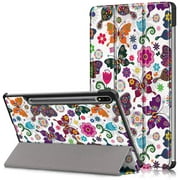 Epicgadget Case for Samsung Galaxy Tab S8 Plus/ Galaxy Tab S8+/ Galaxy Tab S7 FE/ Galaxy Tab S7 Plus Android Tablet 12.4  Auto Wake/Sleep Lightweight Slim Tri-fold Stand Folio Cover Case Butterfly