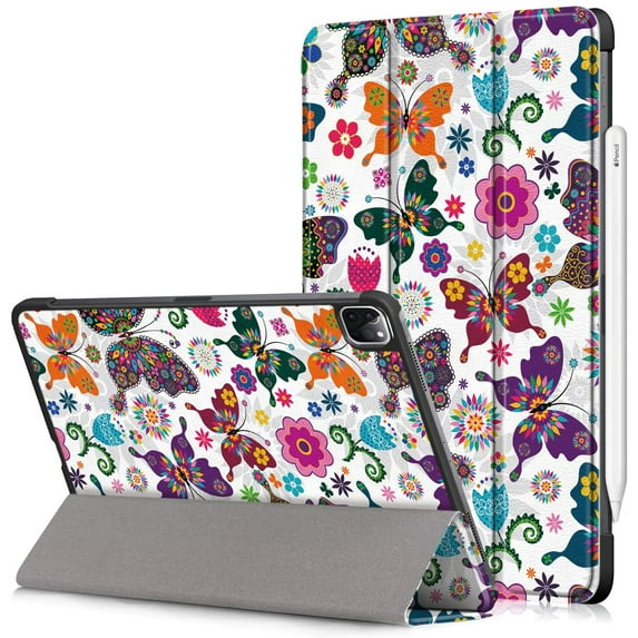 Epicgadget Case for iPad Pro 11 2021 (3rd Gen) Slim Lightweight Smart Case with Auto Sleep/Wake Trifold Stand Cover (Support Apple Pencil Charging) for Apple 11-inch iPad Pro 2021 (Butterfly)