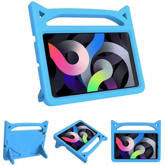 Epicgadget Kids Case for New iPad Air (5th and 4th Gen) 10.9" - Lightweight Shockproof Handle with Stand Kid-Proof Case Cover for Apple iPad Air 5 (2022) / iPad Air 4 (2020) 10.9 Inch (Blue)