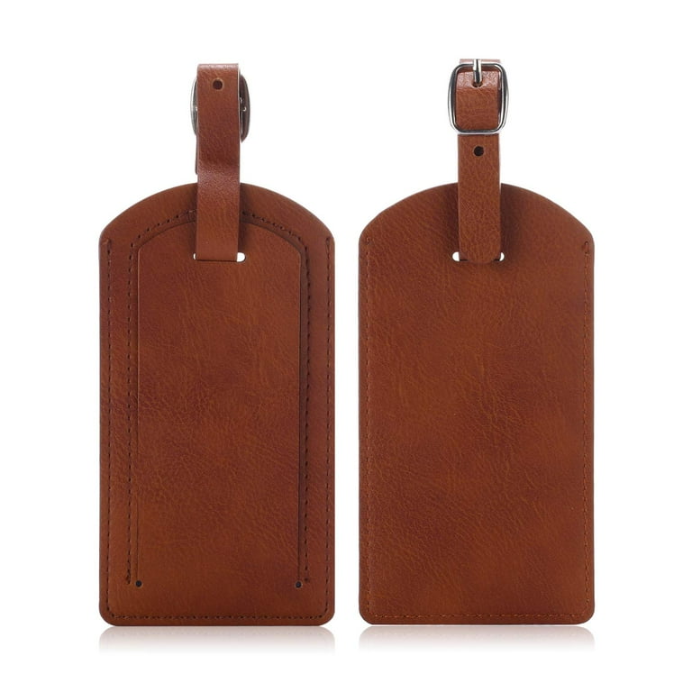 Epicgadget Luggage Tags Travel Bag PU Leather Tag ID Label Holder with Privacy Cover Cruise Suitcase Identifier Walmart