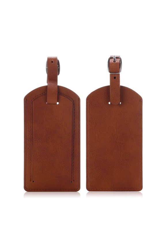 Luggage Tags, Travel Bag PU Leather Tag ID Label Holder with Privacy Cover Cruise Suitcase Identifier