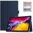 thumbnail image 1 of Epicgadget PU Leather Case for iPad Air (5th Gen 2022 & 4th Gen 2020) 10.9 inch and iPad Pro 11 inch, Slim Lightweight Folio PU Leather Folding Stand Cover Case (Navy Blue), 1 of 5