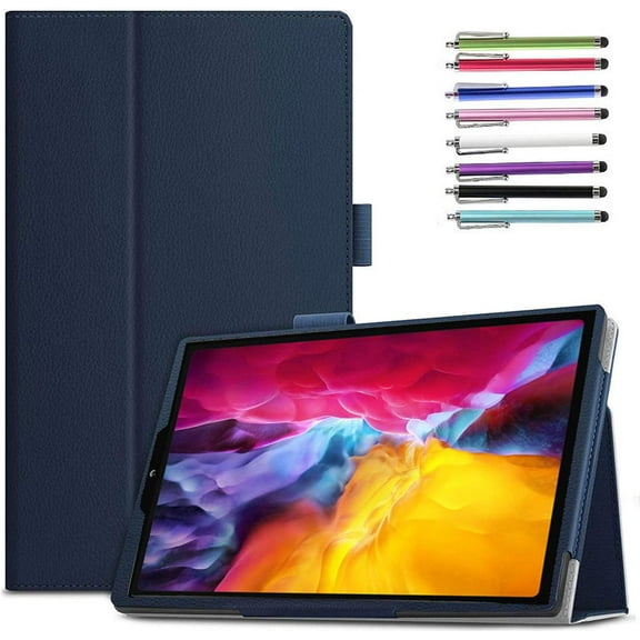 Epicgadget PU Leather Case for iPad Air (5th Gen 2022 & 4th Gen 2020) 10.9 inch and iPad Pro 11 inch, Slim Lightweight Folio PU Leather Folding Stand Cover Case (Navy Blue)