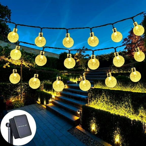Epicgadget Solar Ball String Light, 60 LED Solar Globe String Lights Outdoor Garden Decor Lights with Remote Control 8 Mode Solar Ball Hanging Light for Garden Yard Tree Decoration