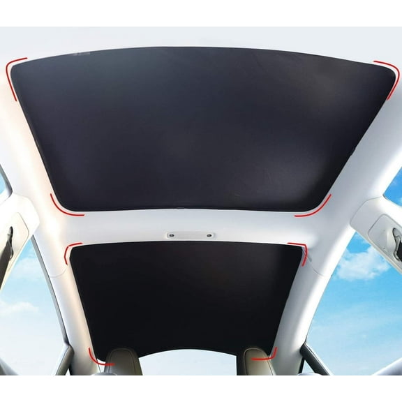 Epicgadget Sunshade for Tesla Model 3 (2023, 2022, 2021) - Sunshade Roof Window Insulation UV Rays Protection Front and Rear Top Windows Sun Shade Skylight Reflective Covers (Black)