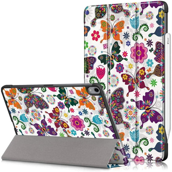 Epicgadget Trifold Case for iPad Air 5 (5th Gen, 2022) / iPad Air 4 10.9 Inch (4th Generation, 2020) - Slim Lightweight Protective Shell with Auto Sleep/Wake Trifold Stand Cover Case (Butterfly)