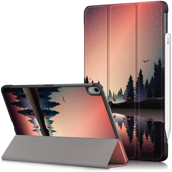 Epicgadget Trifold Case for iPad Air 5 (5th Gen, 2022) / iPad Air 4 10.9 Inch (4th Generation, 2020) - Slim Lightweight Protective Shell with Auto Sleep/Wake Trifold Stand Cover Case (Forest Dusk)