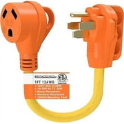 Epicord 50Amps Male to 30Amps Female Dogbone Adapter RV Electrical Converter Cord Cable-Orange