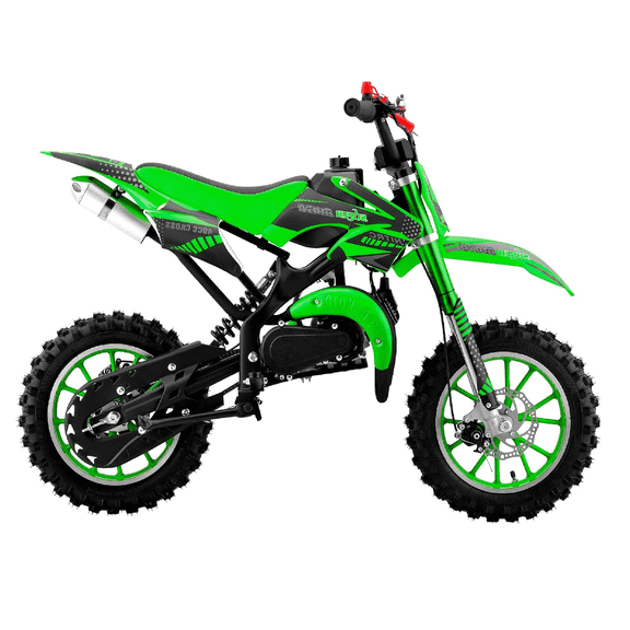 Epicord 50cc Kid Dirt Bike,2-Stroke Gas Mini Bike for Kids 8-14 Shock Absorption,Pull Start,Max Speed 40 MPH, 160 lb Capacity,Green