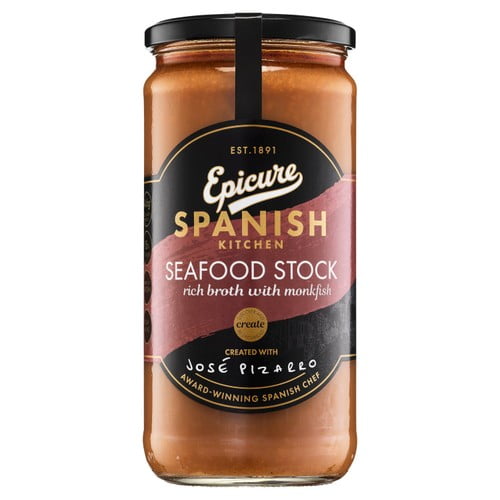 Epicure Spanish Seafood Stock Rich Broth with Monkfish 680ml, British Import (Pack of 3)