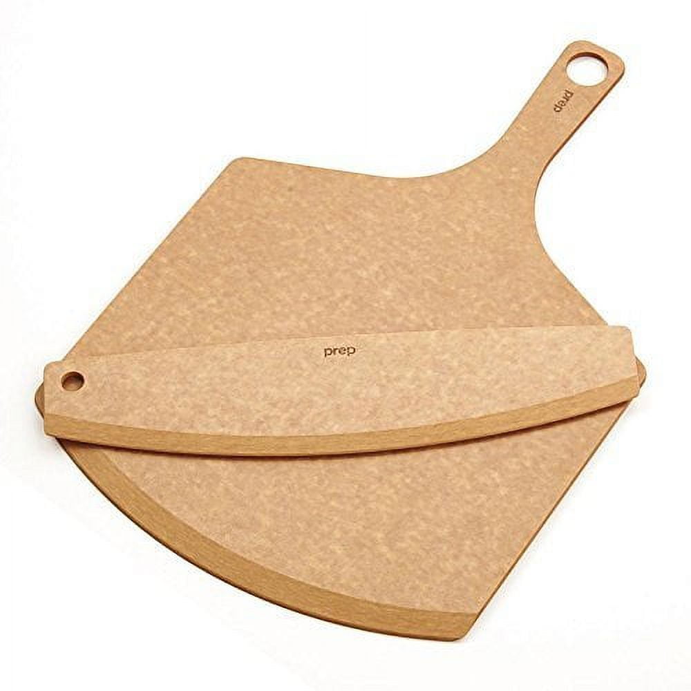 Epicurean Pizza Peel, 17Inch by 10Inch, with Pizza Cutter, Natural