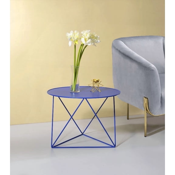 Epidia Blue Color Display & Utility Accent Table for Home Decor