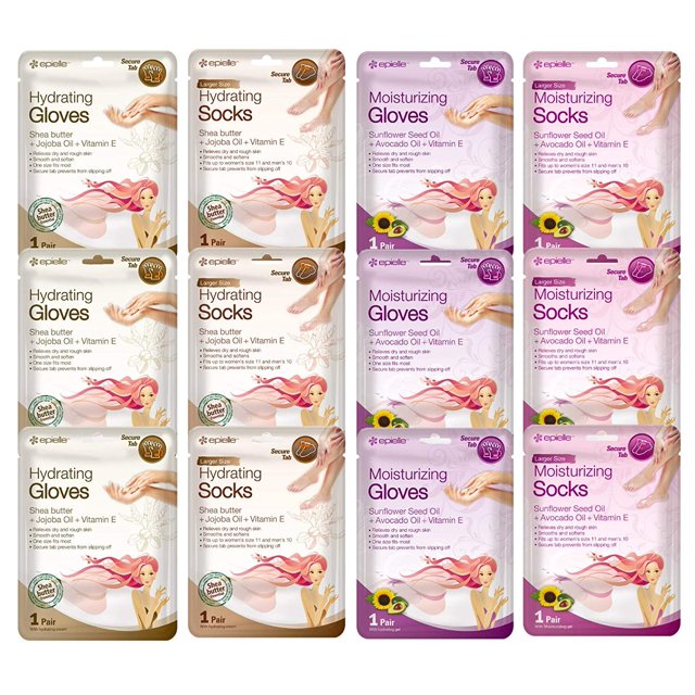 Epielle Hydrating & Moisturizing Gloves & Socks Masks Combo 12pk for
