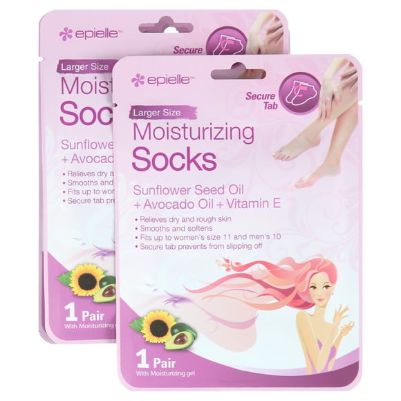 Epielle Moisturizing Foot Masks (Socks 6pk) for foot heel to toe and callus | Foot Cream & Lotion - Sunflower Seed Oil + Avocado Oil + Vitamin E | Gift set for women