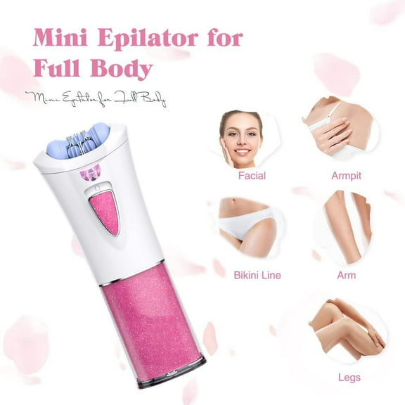 Epilator for Women, Facial Hair Mini Epilator for Body, Portable Hair Removal, Smooth Glide Epilator with LED for Face Legs Bikini