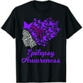 thumbnail image 1 of Epilepsy Awareness Day Seizure Disorder Purple Ribbon T-Shirt, 1 of 4