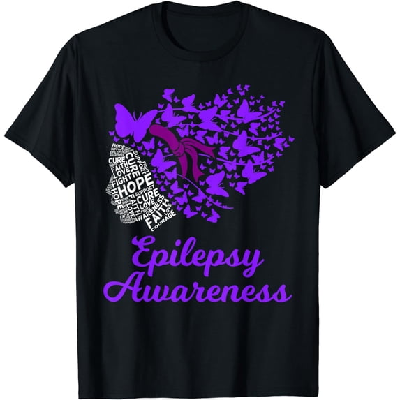 Epilepsy Awareness Day Seizure Disorder Purple Ribbon T-Shirt