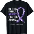 thumbnail image 1 of t-shirt Epilepsy Awareness In This Family Nobody Fights Alone T-Shirt mens，black，women，funny，journey，Crew Neck, Short Sleeve,printing, 1 of 4
