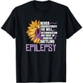thumbnail image 1 of Epilepsy Awareness Month Purple Ribbon Epilpepsy Sunflower T-Shirt, 1 of 4