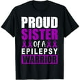 thumbnail image 1 of Epilepsy Awareness Purple Ribbon Dolphin Sister Support T-Shirt, 1 of 4