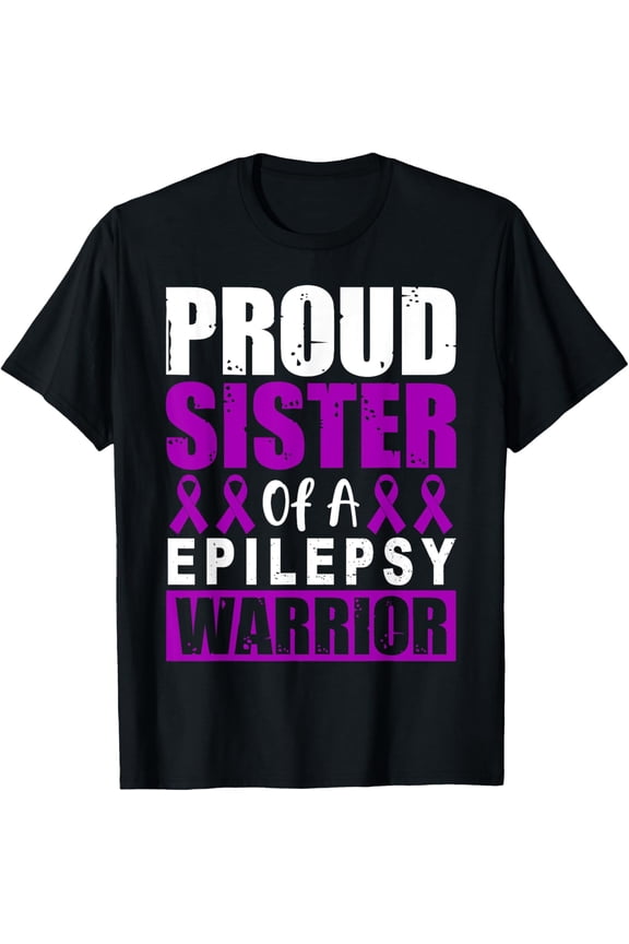 Epilepsy Awareness Purple Ribbon Dolphin Sister Support T-Shirt