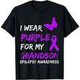 thumbnail image 1 of Epilepsy I Wear Purple For My Grandson Ribbon T-Shirt, 1 of 4