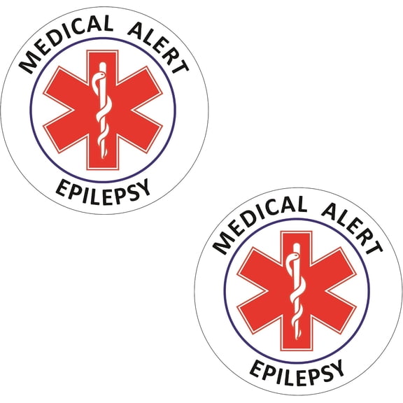Epilepsy Medical Alert Stickers 4" Seizure Reflective Decals (Pack of 2), Weatherproof for Wheelchairs, Windows, Car Bumpers, Indoor/Outdoor Use