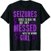 Epilepsy Seizure Neurological Disorder Purple Ribbon Stigma T-Shirt