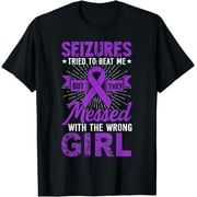 Epilepsy Seizure Neurological Disorder Purple Ribbon Stigma T-Shirt