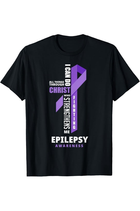 Epilepsy Warrior God Jesus Christ Epilepsy Awareness T-Shirt