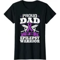 thumbnail image 1 of Epilepsy Warrior Proud Dad Epilepsy Awareness Month Ladies' Crewneck T-Shirt, 1 of 2
