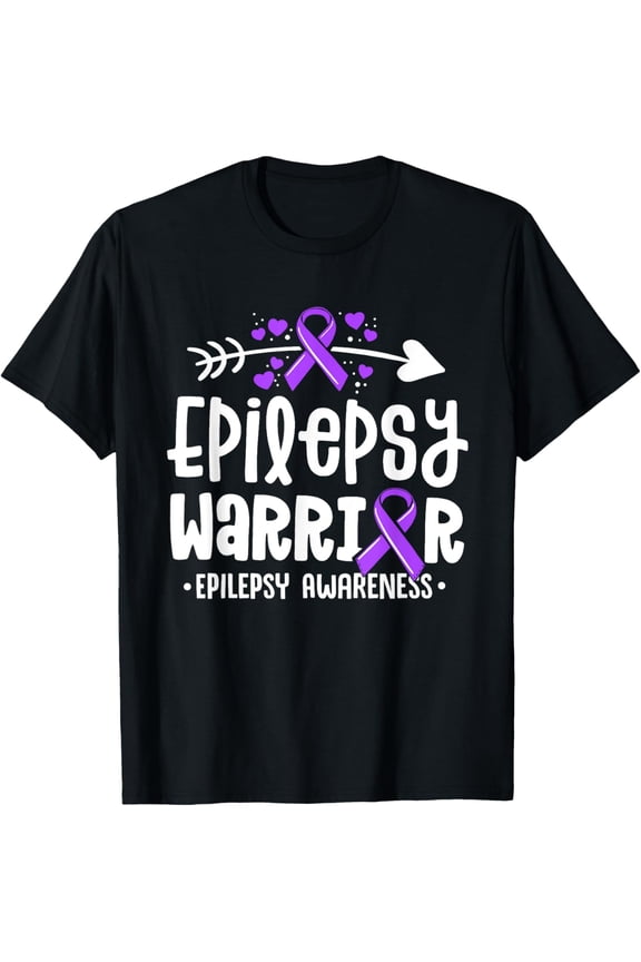 Epilepsy Warrior Ribbon Purple Epilepsy Awareness Support T-Shirt