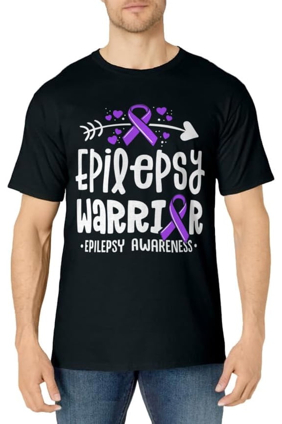 Epilepsy Warrior Ribbon Purple Epilepsy Awareness Support T-Shirt