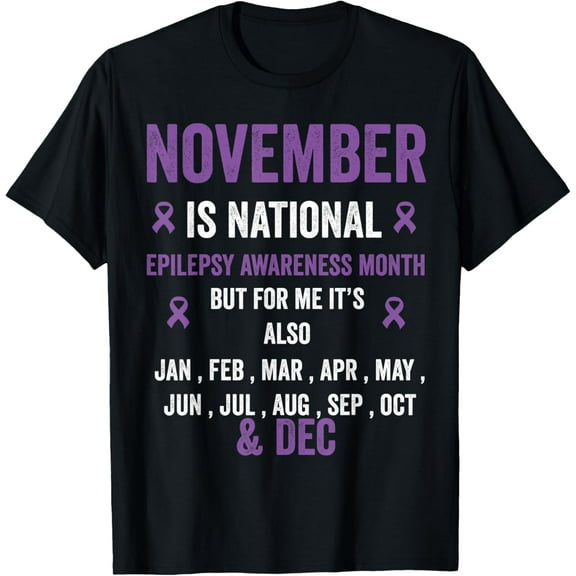 Epilepsy awareness purple ribbon - epilepsy awareness month T-ShirtMen's and women's pure cotton short-sleeved shirts