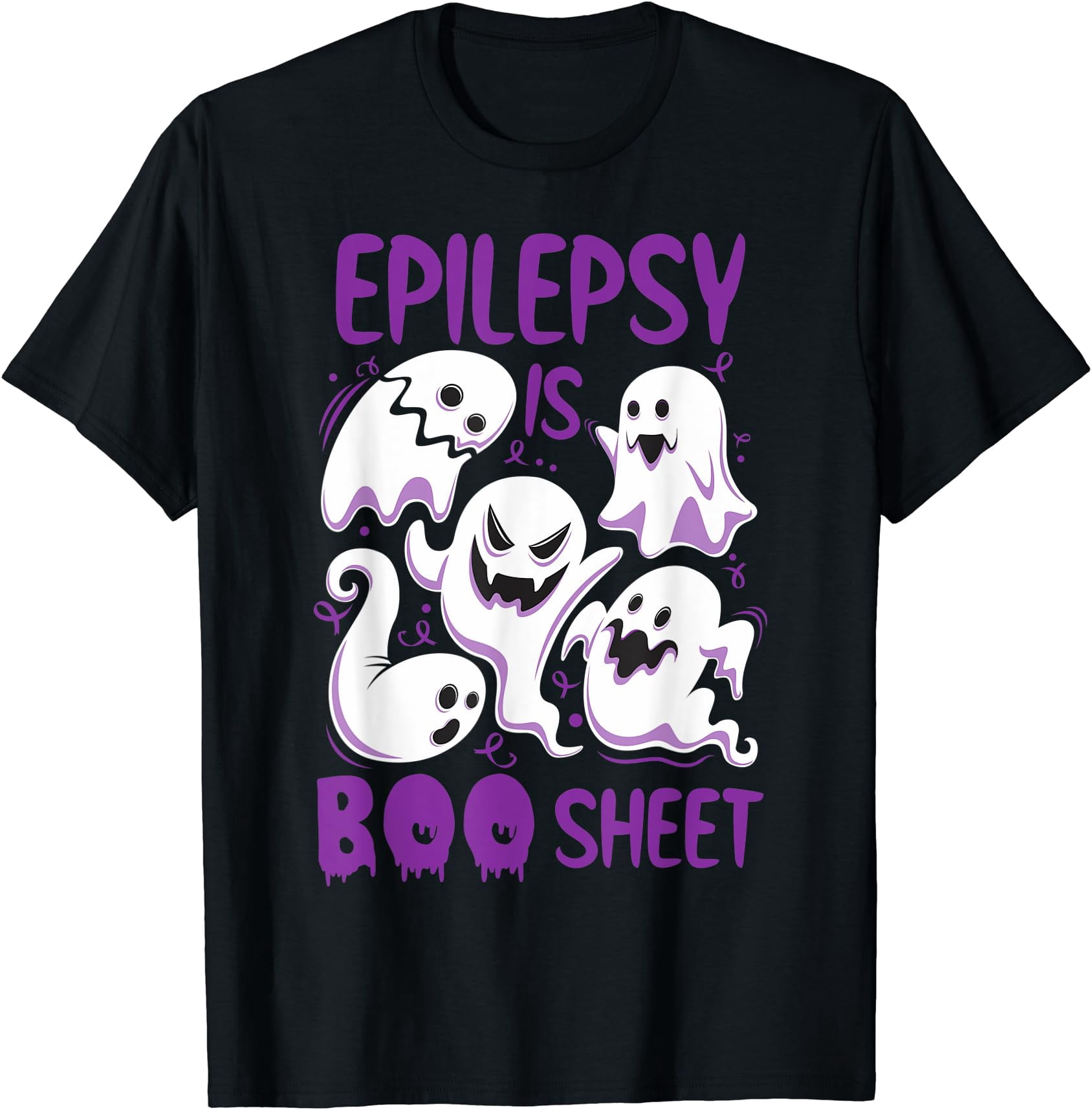 Epilepsy is Boo Sheet Purple Boos Funny Halloween Ghost T-Shirt ...