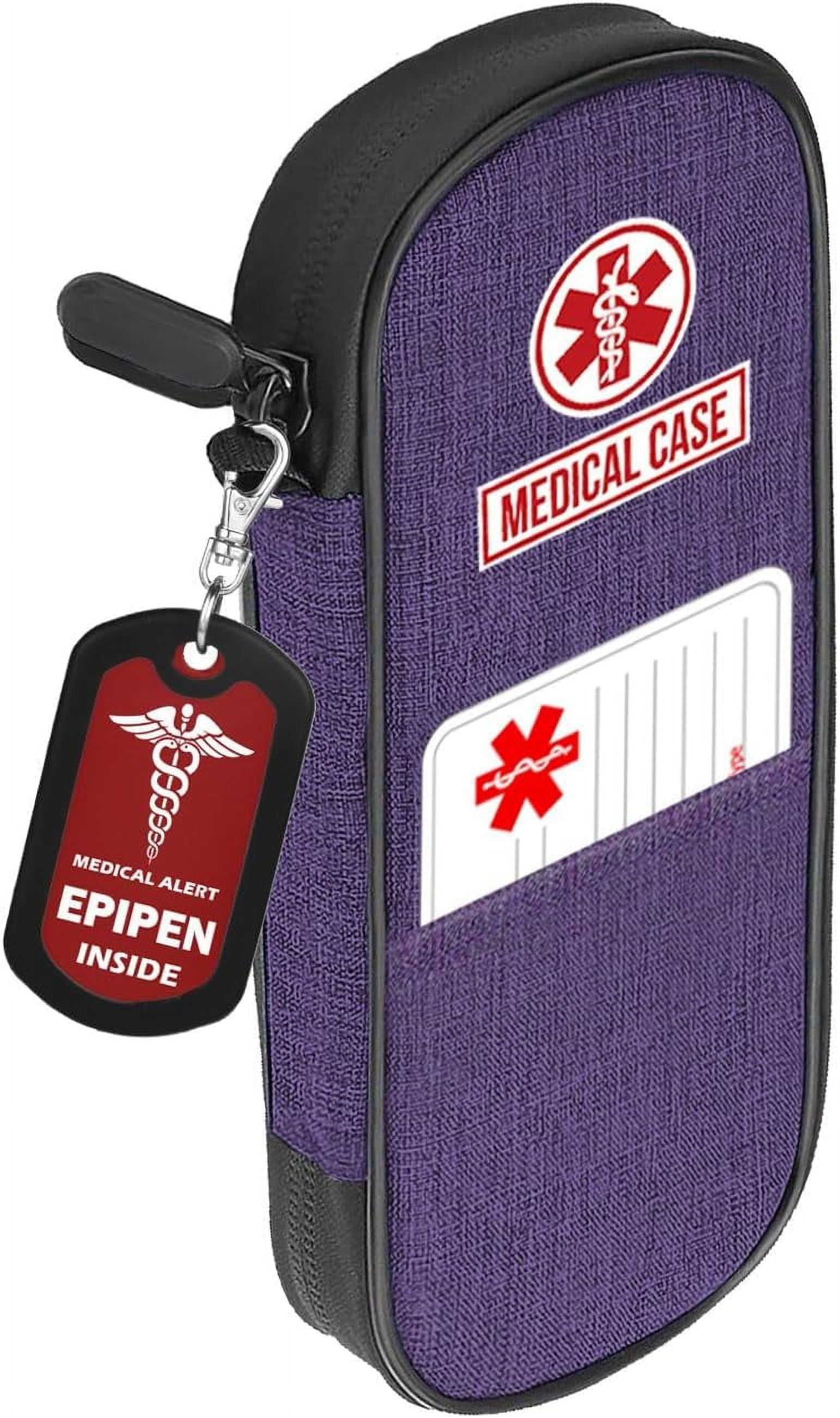 Epipen Carry Case Waterproof Insulated Travel Medication Organizer Bag with A Epipen Zipper Pull